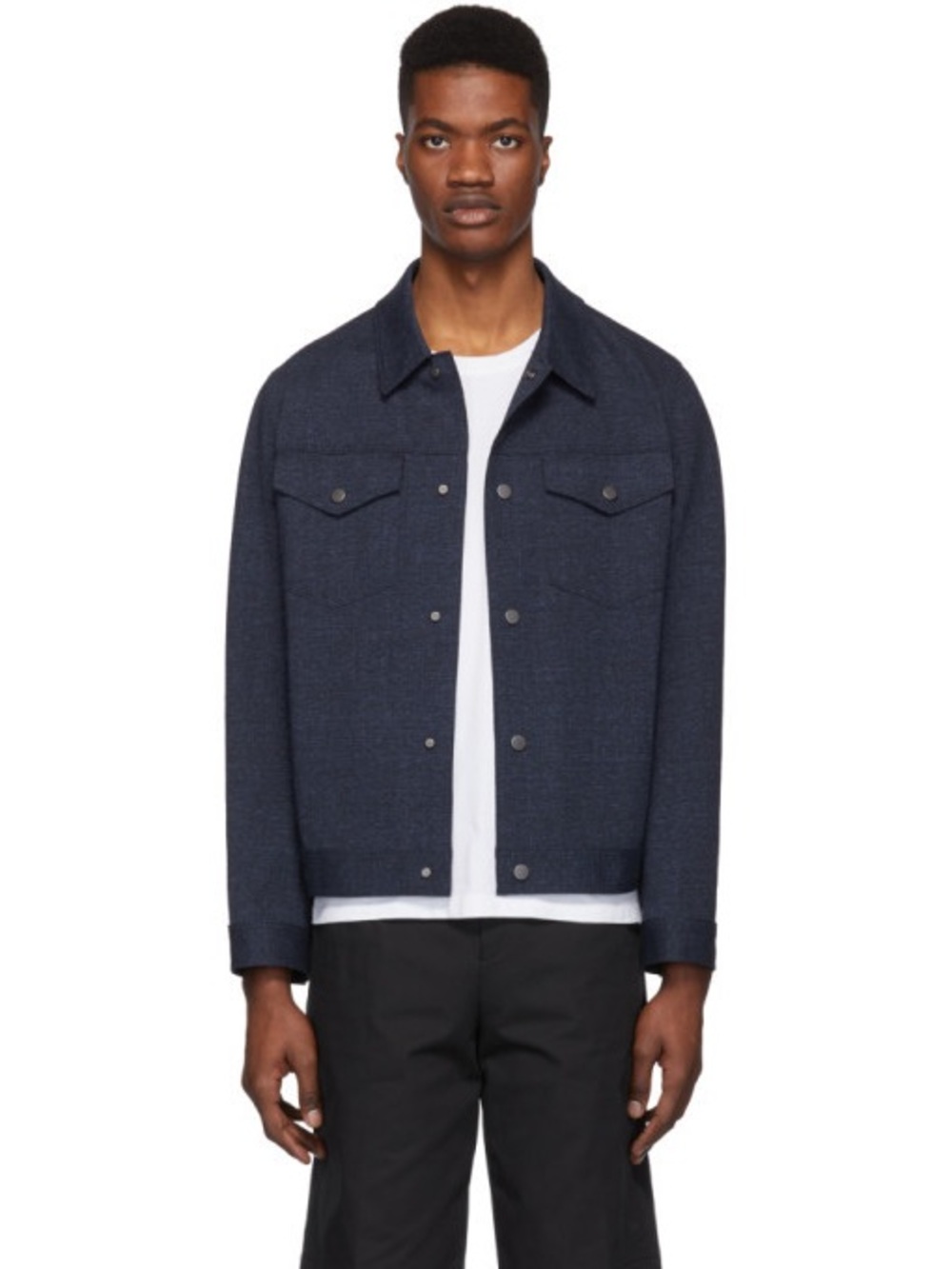 Harris Wharf London || Overshirt Snap Front Jacket Navy Blue‎ 52 XL